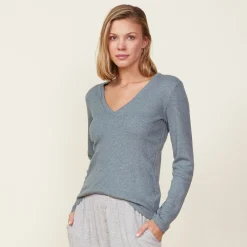 MONROW Thermal Long Sleeve V Neck GREENGREY Online